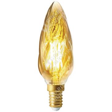 Led flamme torsadée F6 filament 4 W E14 dimmable ambrée