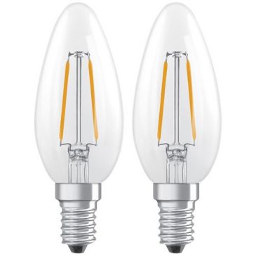 Led flamme verre clair e14 1.8w 250lm chaud boite de 2