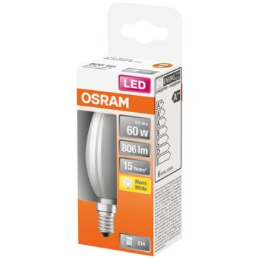 Led flamme verre dépoli 6.5w e14 chaud boite