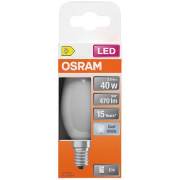 Led flamme verre depoli e14 3.4w 470lm froid