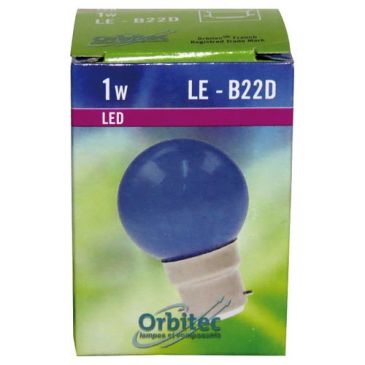 LED sphérique B22D 45x70 bleue pour guirlande