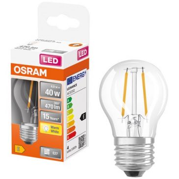 Led sphérique clair fil. 4w e27 470lm 2700k chaud boite