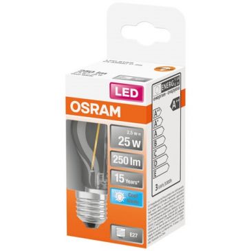 Led sphérique clair filament 2.5w e27 froid boite 1