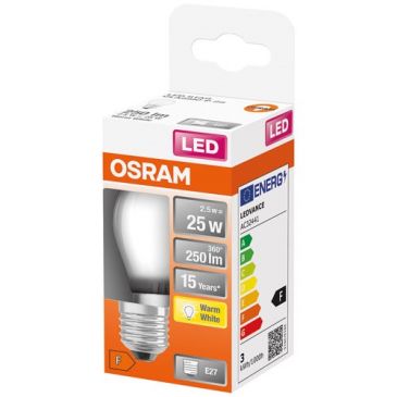 Led sphérique verre dépoli 2.5w e27 250lm chaud boite