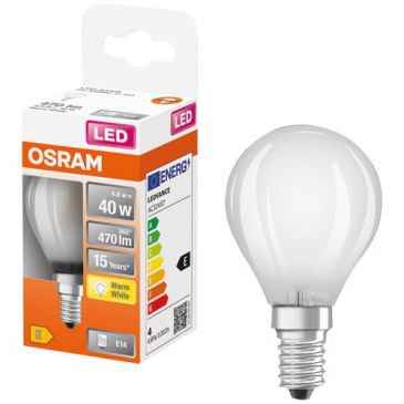 Led sphérique verre dépoli 4w e14 470lm chaud bte 1
