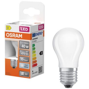 Led sphérique verre dépoli 3.44w e27 470lm 4000k froid boite