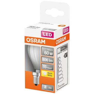 Led sphérique verre dépoli 5.9w e14 chaud boite de 1