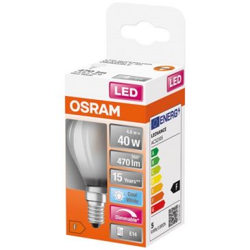 Led sphérique verre dépoli variable 5w e14 470lm froid boi