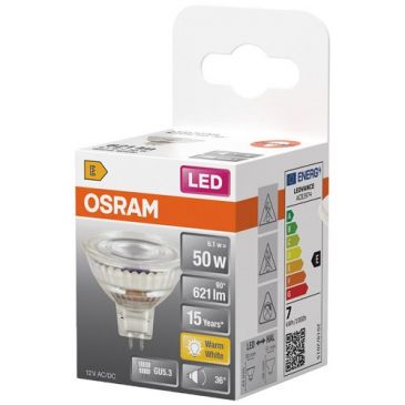 Led spot mr16 36  verre gu5.3 6.1w 621lm chaud