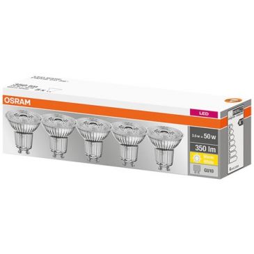 Spot par 16 LED 36° 4.3 W GU10 blanc chaud boite de 5