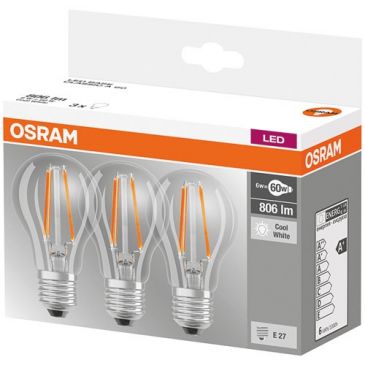 Led standard 7W E27 x 3 blanc froid - boîte