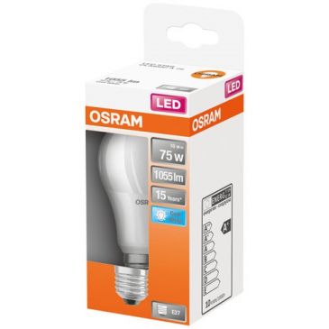 Led standard dépolie avec radiateur 10w e27 froid bte 1