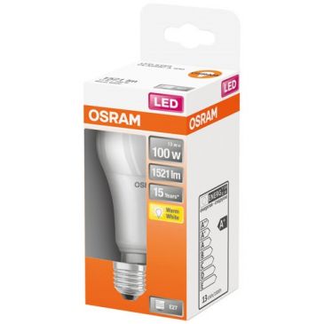 Led standard dépolie avec radiateur 13w e27 chaud bte 1