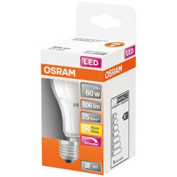 Led standard dépolie avec radiateur variable 8.8w e27 boite