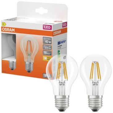 Led standard verre clair e27 3.4w 470lm chaud boite de 2
