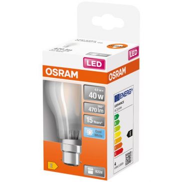 Led standard verre dépoli 4w b22 froid boite