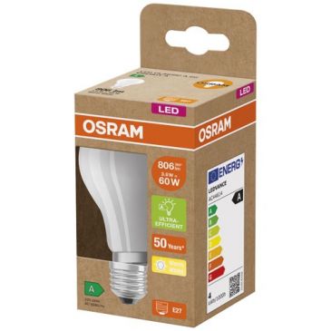 Led standard verre dépoli classe A 4w e27 blanc chaud
