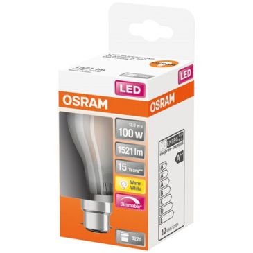 Led standard verre dépoli variable 11 w b22 chaud boite