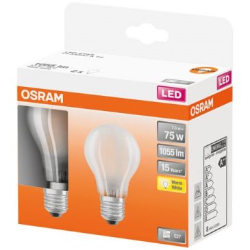 Led std full glass 7.5W E27 blanc chaud boite 2