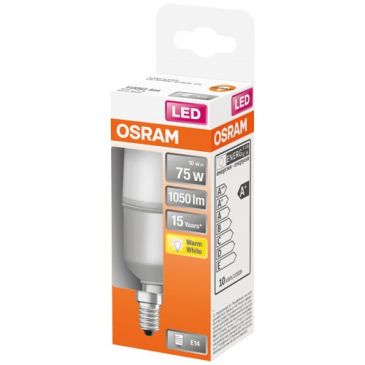 Led stick dépoli avec radiateur 10w e14 chaud boite 1