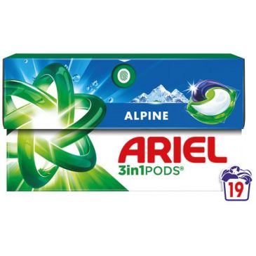 Lessive pods 3-en-1 Ariel  alpine x19