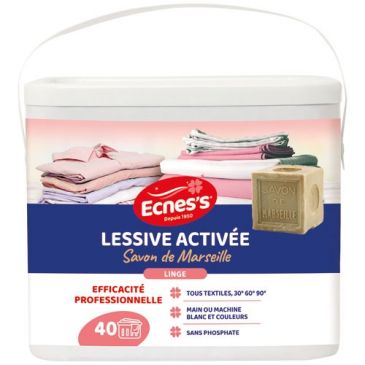 Lessive poudre activée -  efficacité professionnelle - 2.7 kg
