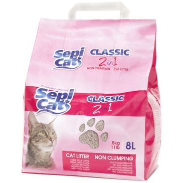 Litière chat sepicat parfumée + antibactérien 8l