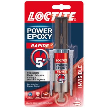 Loctite Colle Epoxy Rapide 5 min Invisible Seringue 11 ml