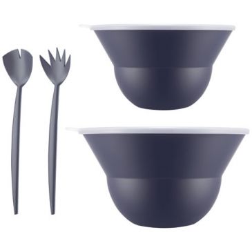 Lot 2 saladiers avec couvercles et couverts Bleu - Topee