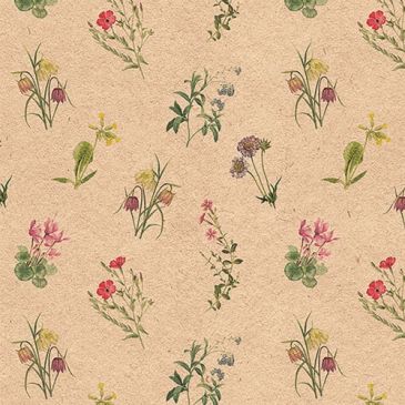 Lot 20 serviettes en papier recyclé 33 x 33 cm - Fleurs mixtes & Naturel
