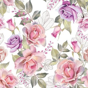 Lot 20 serviettes en papier 33 x 33 cm - Roses Anciennes