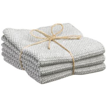 Lot 3 essuie-mains 25 x 25 cm Gris - Izan