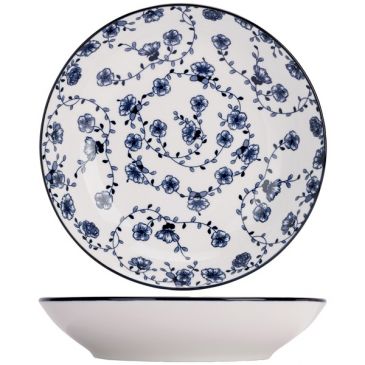 Lot 4 assiettes creuses 20 cm - Flor Azul