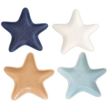 Lot 4 coupelles 20 cm Étoile de Mer Assorties - Coquillages