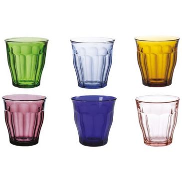 Lot 6 gobelets 25 cl Vert/ Marine/ Vermeil/ Prune/ Saphir/ Rose - Picardie