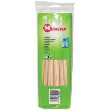 Lot de 100 brochettes en bois 25 cm 