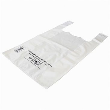 Lot de 100 sacs bretelles Blanc PEHD réutilisables