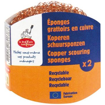 Lot 2 éponges grattoirs en cuivre