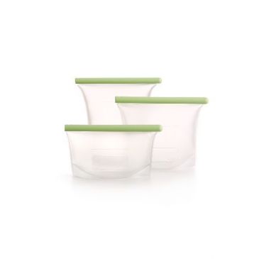 Lot de 3 sacs réutilisables (0.5 L + 1 L + 1.5 L) Silicone Bag