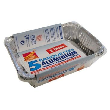 Lot de 5 barquettes aluminium 2 litres - Elbe
