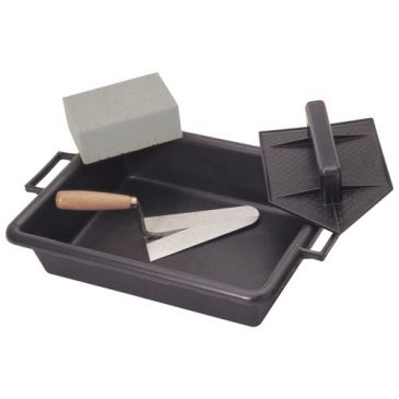 Lot de maçon : taloche pointue + auge 10L +truelle