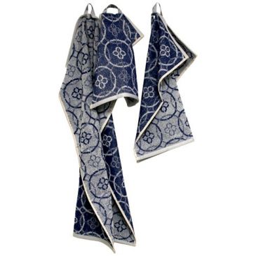 Lot torchons 3 tailles jacquard bleu