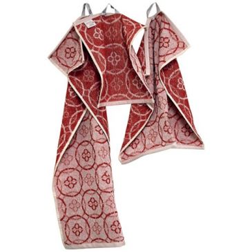 Lot torchons 3 tailles jacquard rouge