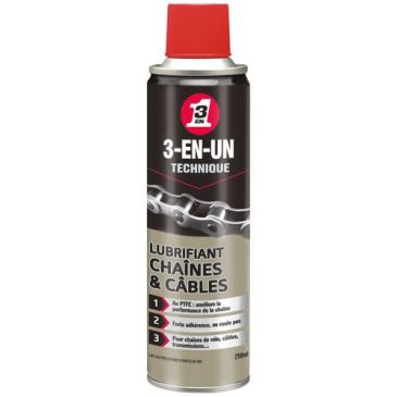 Bombe lubrifiant chaînes et câbles- 250 mL