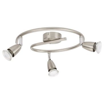 Luminaire spot led spirale GU10 3 x 42 w acier brossé