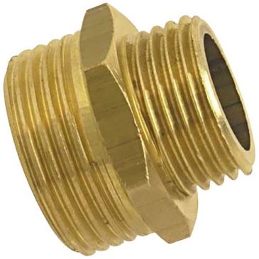 Mamelon double mâle réduit  - 12x17 (3/8") - 15x21 (1/2") - laiton