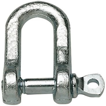 Manille droite - avec piton à œil - entraxe l : 17 mm - piton ép.7.3 mm - a