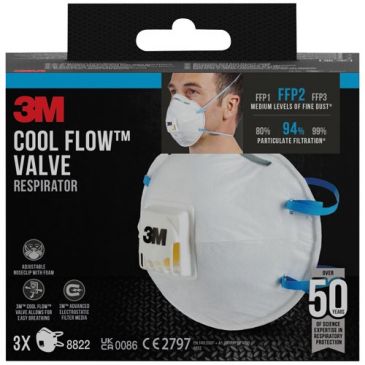 Masque anti-poussière - FFP2 - avec valve respiratoire - lot de 3


