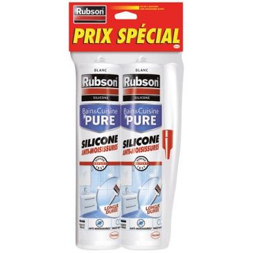 Mastic silicone - sanitaire - anti-moisissures - 280 mL - Lot de 2
