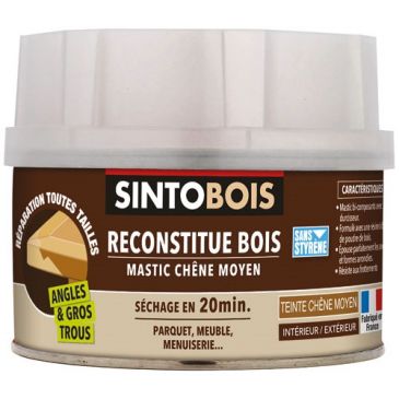 Mastic bois gros trous/angle bicomposant 550+30g chêne moyen
